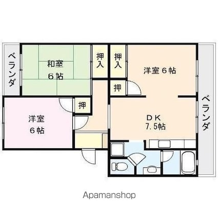 コーポＺＥＮ[3DK/56.31m2]の間取図