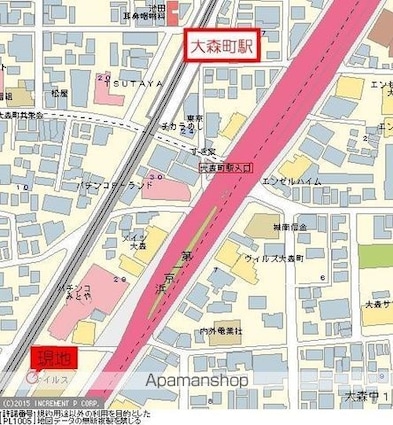 東京都大田区大森西５丁目[1K/21.45m2]の周辺