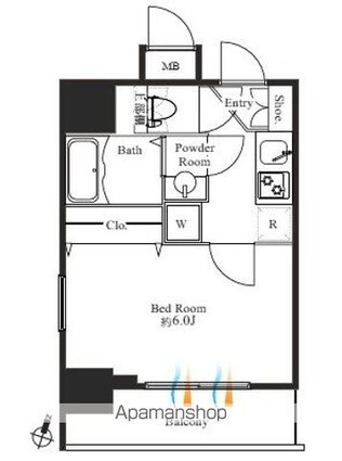 ＧＲＡＮ　ＰＡＳＥＯ神田駅前[1K/20.81m2]の間取図