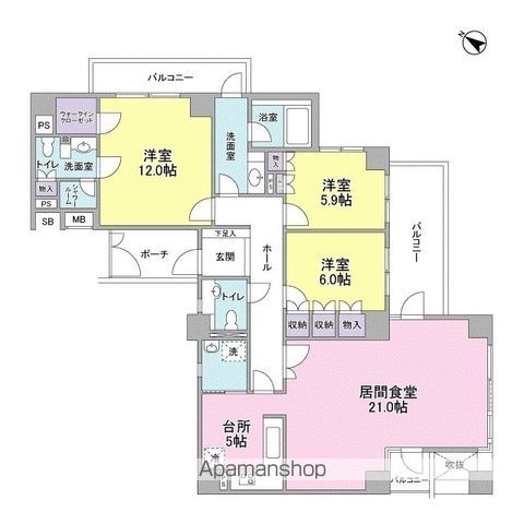ロイヤルフェルティ豊中緑丘の間取り写真