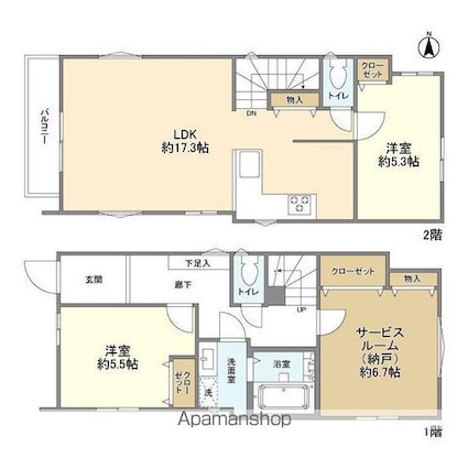 Ｋｏｌｅｔ片倉０９[2SLDK/83.2m2]の間取図