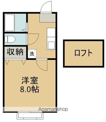 ホープハイツ[1K/24.8m2]の間取図