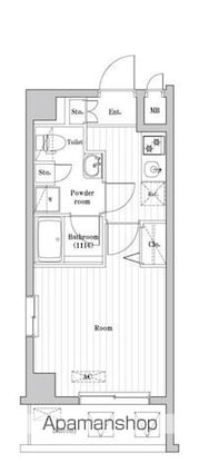 東京都立川市羽衣町１丁目[1K/25.31m2]の間取図