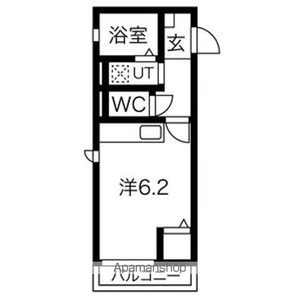 ソレイユＥ・Ⅱ[1R/19.87m2]の間取図