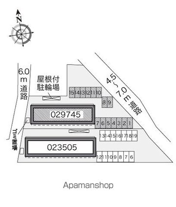 レオパレスティエラⅡ[1K/28.02m2]の配置図