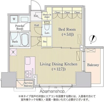サイプレス日本橋本町[1LDK/40.48m2]の間取図