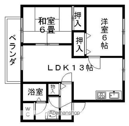 ブランシェ・プレジールＢ棟[2LDK/55.44m2]の間取図