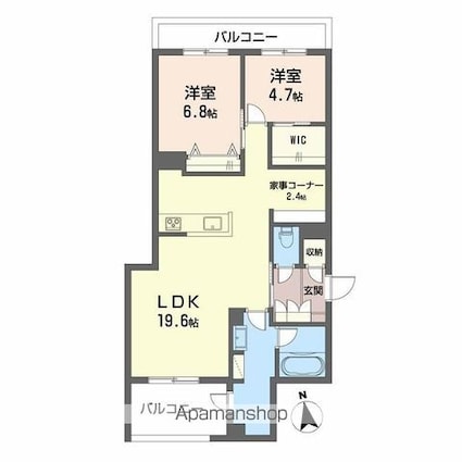 ベレオ安宅[2LDK/77.17m2]の間取図