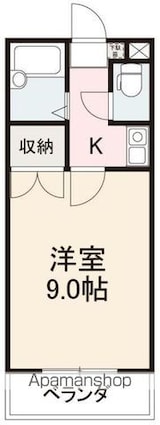 メグナル　２１[1K/23.04m2]の間取図