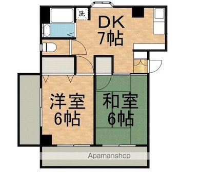 幸レジデンス[2DK/40m2]の間取図