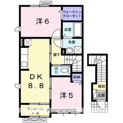 ビビエンダ　アリス　Ⅱ[2DK/53.91m2]の間取図
