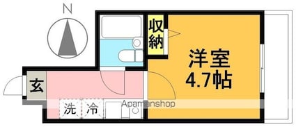 東京都世田谷区代田５丁目[1K/18.45m2]の間取図