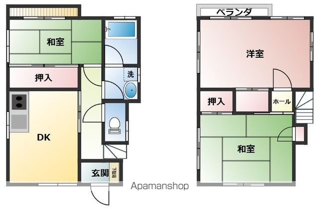 三浦市 2階建 築34年の間取り写真