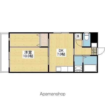 エバーリーブズカワモト[1DK/39.76m2]の間取図