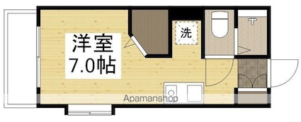 広島県広島市南区旭２丁目[1R/16.74m2]の間取図