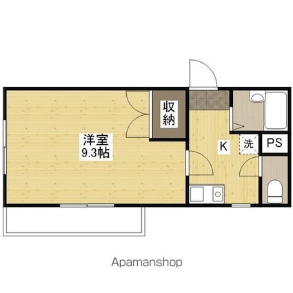 Ｍｔ．３８　ＢＬＤ[1K/25.35m2]の間取図