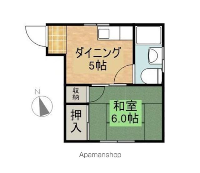 東京都武蔵野市中町２丁目[1DK/26.03m2]の間取図
