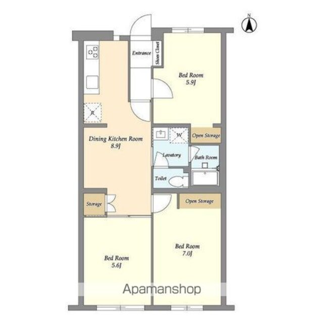 コンフォール　ソシア[3DK/60.39m2]の間取図