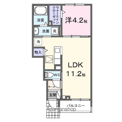 レッド　グリール本土寺前[1LDK/36.34m2]の間取図