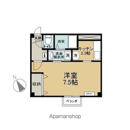 ドミール大野[1K/27.27m2]の間取図