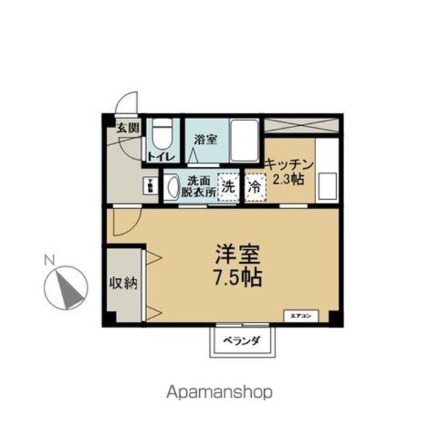 ドミール大野[1K/27.27m2]の間取図
