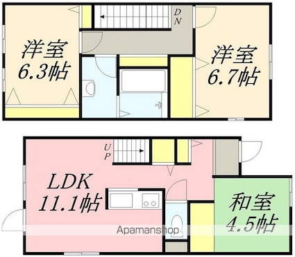 ウエスタンムービーズ[3LDK/79.2m2]の間取図