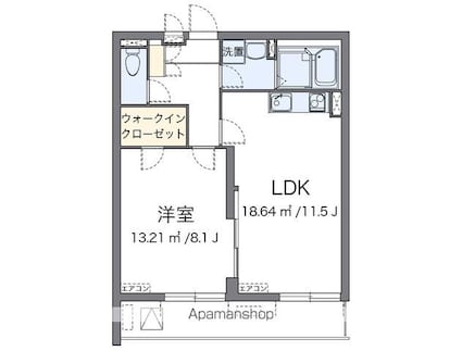 クレイノリベーラ[1LDK/46.18m2]の間取図