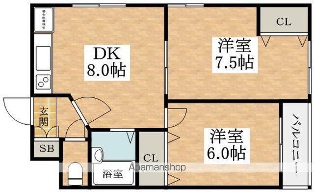 プランドール 照ヶ丘の間取り写真