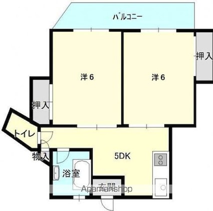 平和ビル[2K/38.7m2]の間取図