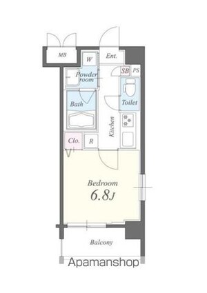 ＳＵＰＵＲＵＳＥ板橋弐番館[1K/25.13m2]の間取図