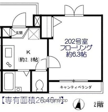 Ｍａｉｓｏｎ　Ｊａｍ’ｓ[1K/20.46m2]の間取図
