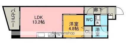 ザ・グラッシーズ[1LDK/41.8m2]の間取図