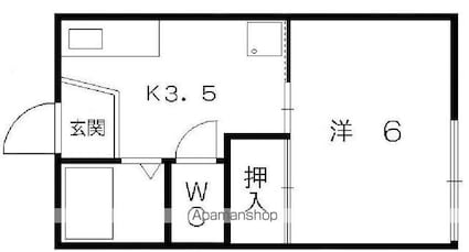レユニオン膳所（１Ｋ）[1K/22.08m2]の間取図
