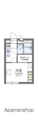 レオパレスシャンブル壱番館[1K/19.87m2]の間取図