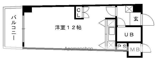 【福岡市中央区赤坂のマンションの間取り】