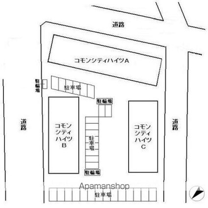 コモンシティハイツＡＢＣ[3DK/52.5m2]の配置図