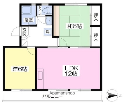 美都和ハイツ[2LDK/54.65m2]の間取図