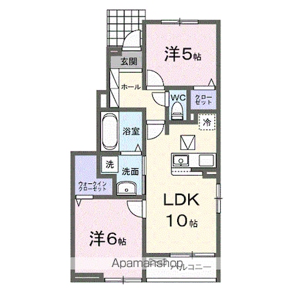 和歌山県御坊市薗[2LDK/50.53m2]の間取図