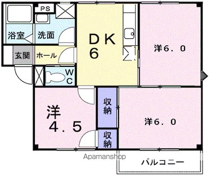 ウィステリアタウンＡ[3DK/50.01m2]の間取図