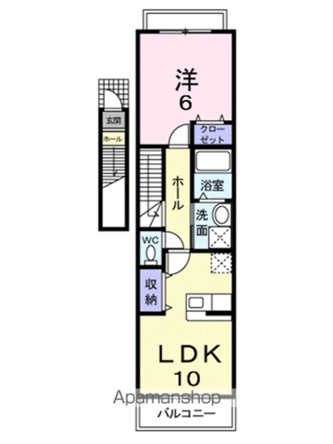 ブローテ・フルカワ[1LDK/41.25m2]の間取図