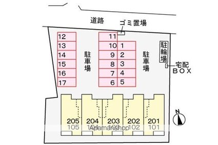 Ｇｒｅｅｎ　Ｈｏｕｓｅ　檀紙[2LDK/58.6m2]の配置図