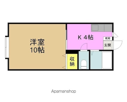 エル・リーナ　Ｂ棟[1K/29.81m2]の間取図