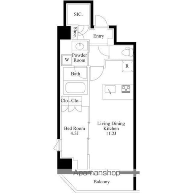 ＰＡＳＥＯ上野御徒町[1LDK/41.63m2]の間取図