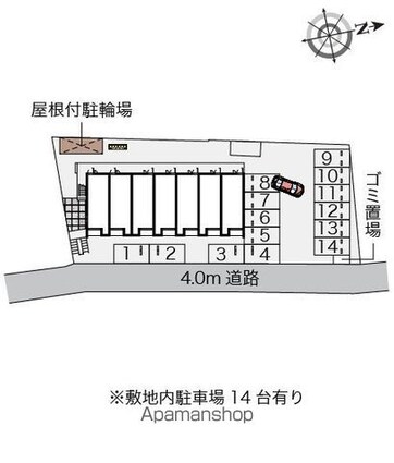クレイノアンムート[1K/25.89m2]の配置図