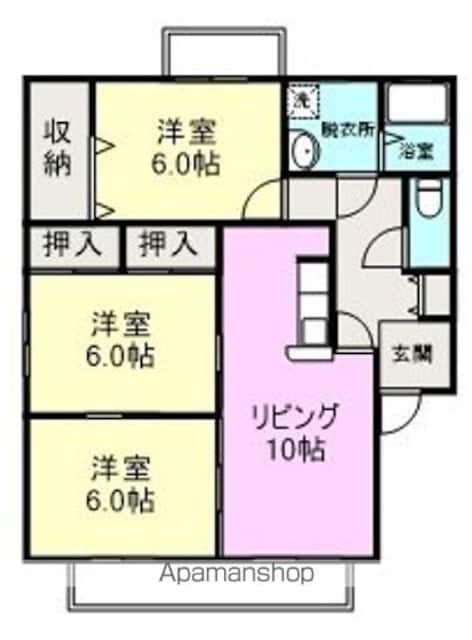 カーロ[3LDK/68.64m2]の間取図