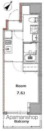 リビオメゾン上野入谷[1K/26.45m2]の間取図