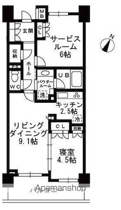 東京都世田谷区深沢７丁目[1SLDK/52.08m2]の間取図