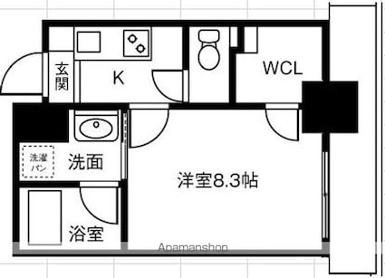 タウンライフ内山[1K/24.51m2]の間取図