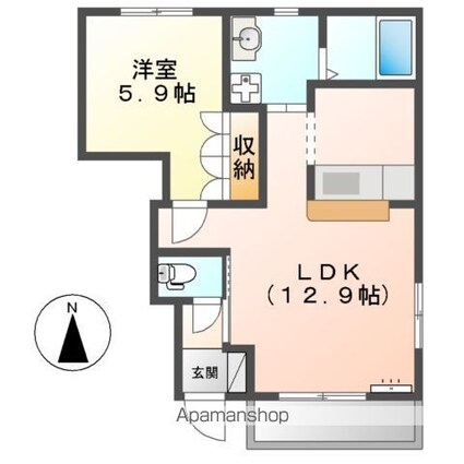 ポルトーネ[1LDK/42.78m2]の間取図