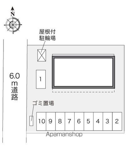 レオパレス向原ヒルズ[1K/28.02m2]の配置図